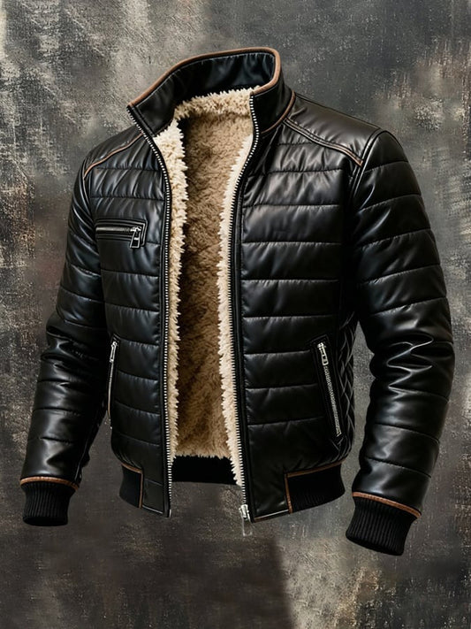 MAISON CLÉMENT | CHAQUETA ACOLCHADA NEGRA CON FORRO SHERPA