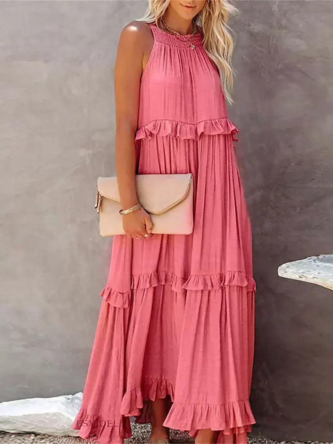Anita | Elegante vestido sin mangas con volantes