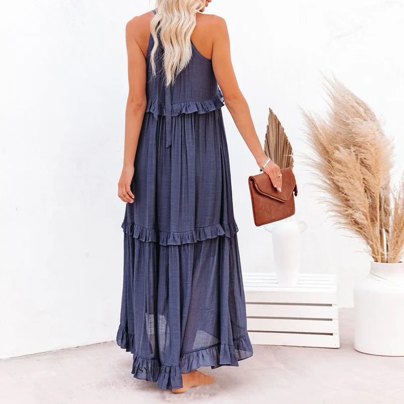Anita | Elegante vestido sin mangas con volantes