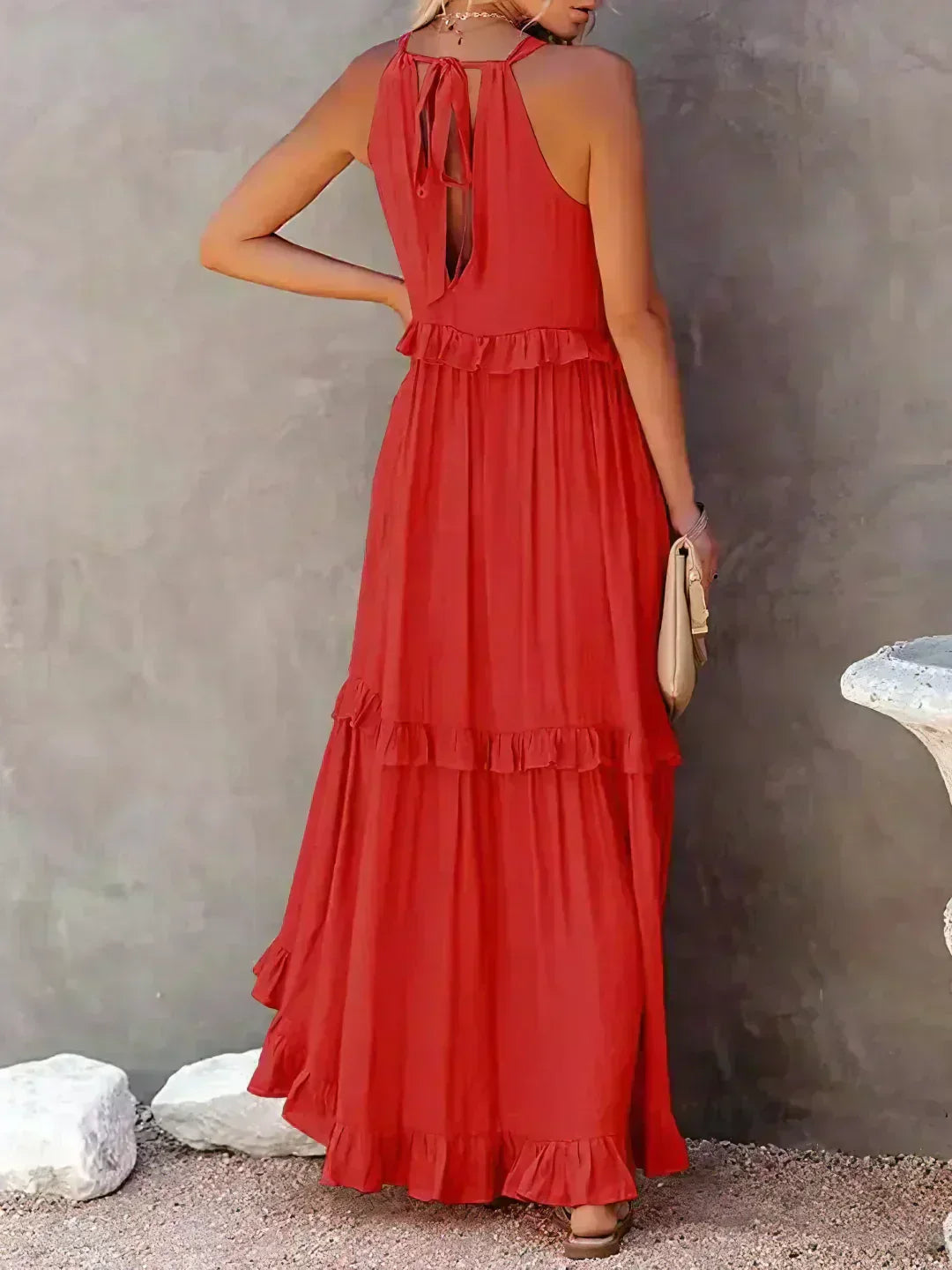 Anita | Elegante vestido sin mangas con volantes